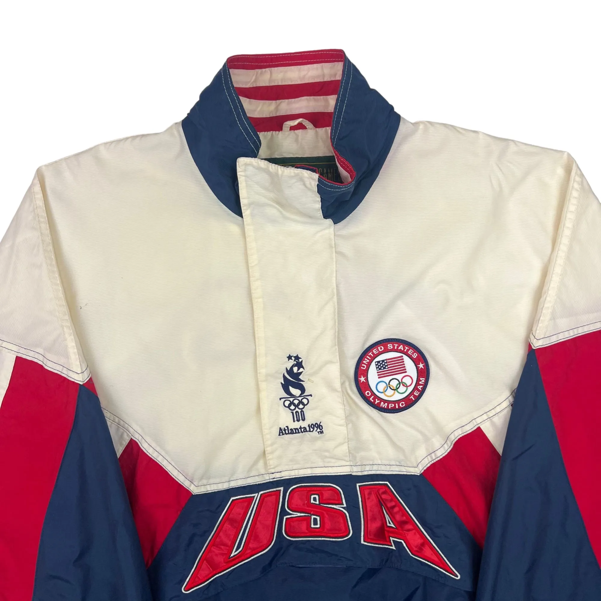 Vintage Starter Atlanta 1996 Olympic Games USA Pullover Anorak Jacket Rare