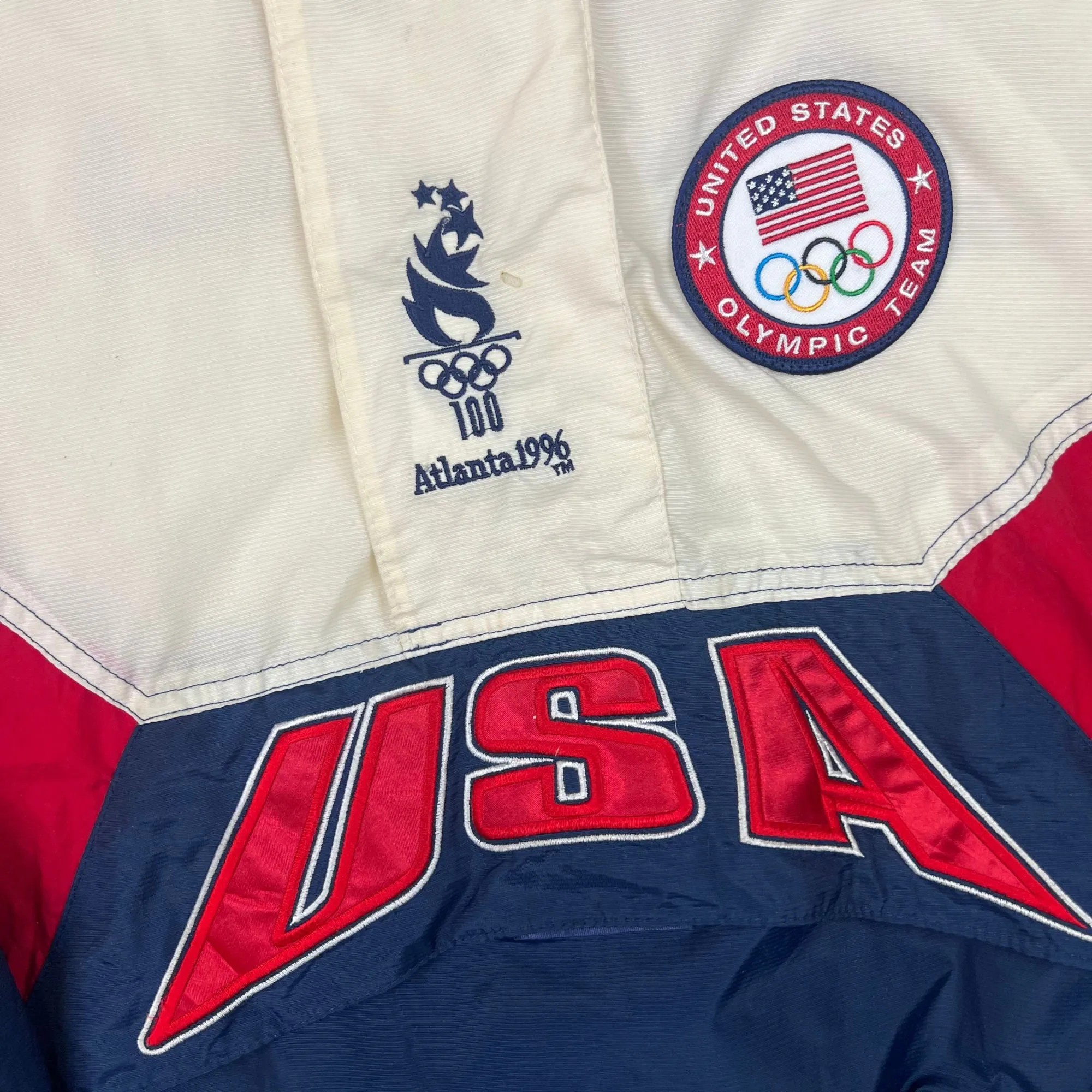 Vintage Starter Atlanta 1996 Olympic Games USA Pullover Anorak Jacket Rare