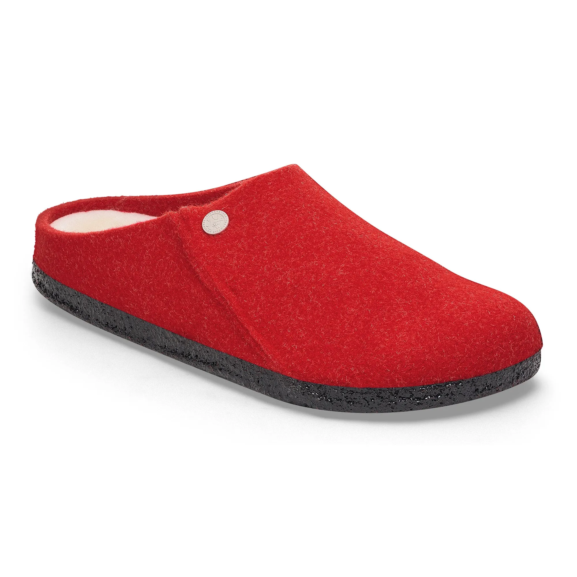 Women's Birkenstock Zermatt Shearling Wool Felt Slipper Color: Active Red