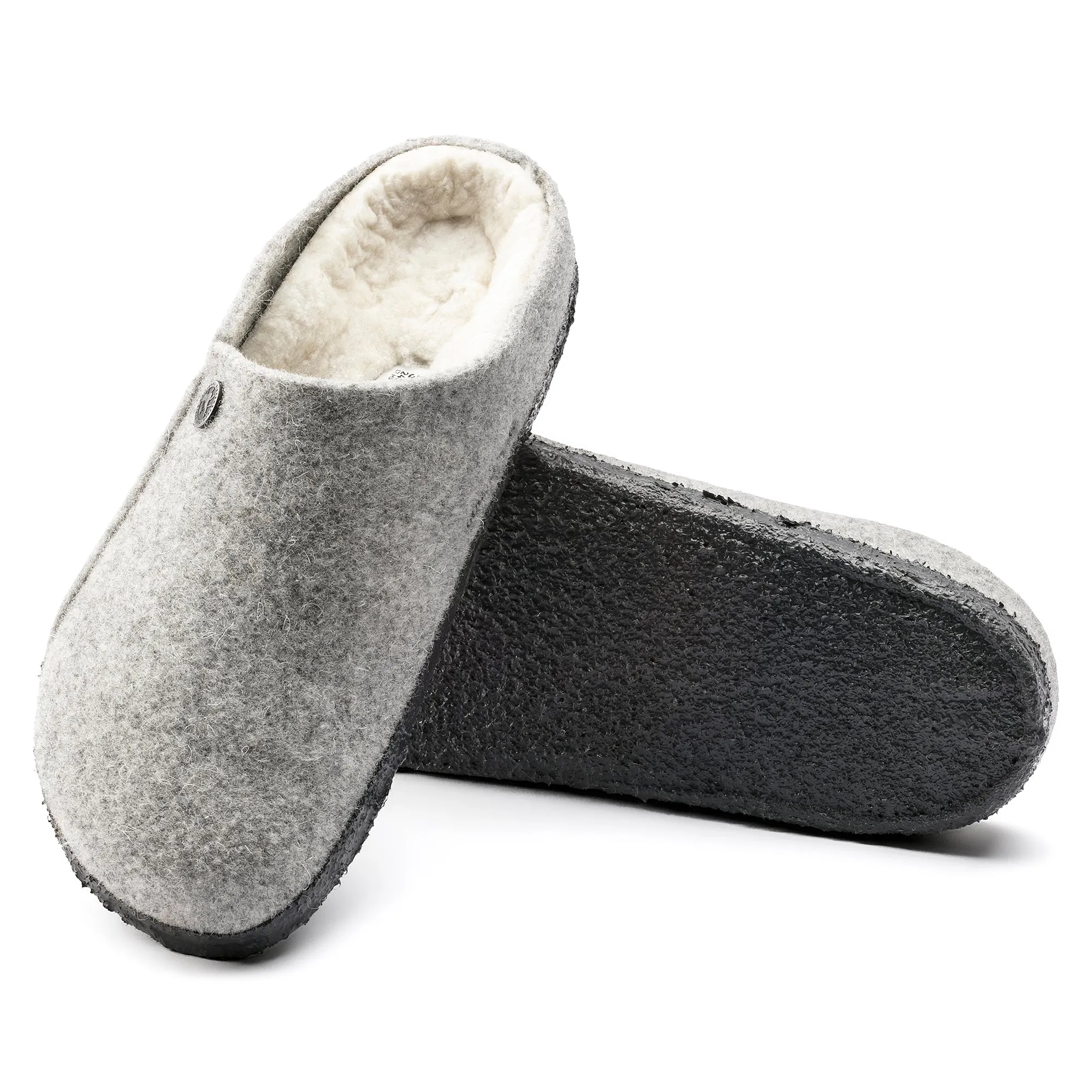 Women's Birkenstock Zermatt Shearling Wool Felt Slipper Color: Gray