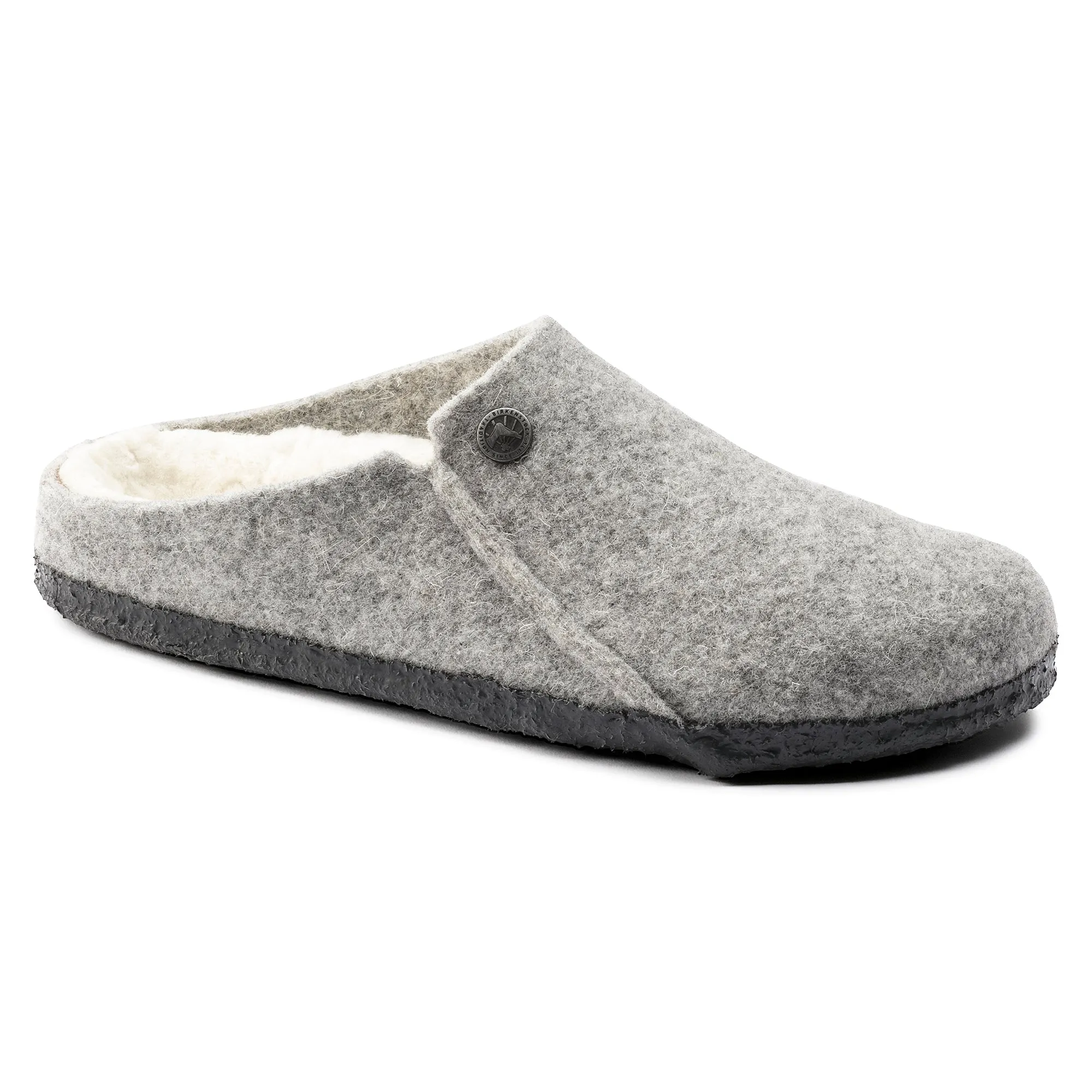 Women's Birkenstock Zermatt Shearling Wool Felt Slipper Color: Gray